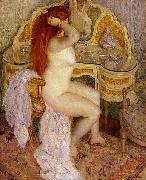 frederick carl frieseke Nude Seated at Her Dressing Table oil on canvas